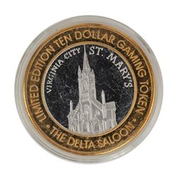 .999 Silver The Delta Saloon Nevada $10 Casino Limited Edition Gaming Token