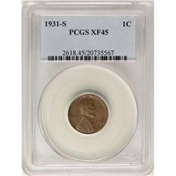 1931-S Lincoln Wheat Cent Coin PCGS XF45