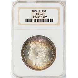 1880-S $1 Morgan Silver Dollar Coin NGC MS65 Nice Toning