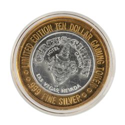 .999 Fine Silver Circus Circus Las Vegas, Nevada $10 Limited Edition Gaming Token