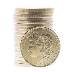 Roll of (20) Brilliant Uncirculated 1921 $1 Morgan Silver Dollar Coins