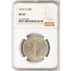 1916-S Walking Liberty Half Dollar Coin NGC XF45