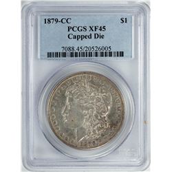 1879-CC Capped Die $1 Morgan Silver Dollar Coin PCGS XF45