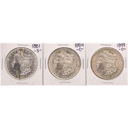 Lot of 1881-S, 1884-O, & 1899-O $1 Morgan Silver Dollar Coins