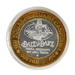 .999 Silver Bally Bart Tunica, Mississippi $10 Casino Limited Edition Gaming Token