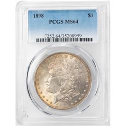 1898 $1 Morgan Silver Dollar Coin PCGS MS64