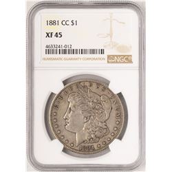 1881-CC $1 Morgan Silver Dollar Coin NGC XF45