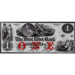 1800's $1 The West River Bank Jamaica, VT Obsolete Bank Note