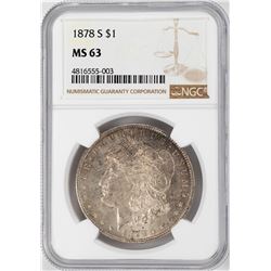 1878-S $1 Morgan Silver Dollar Coin NGC MS63