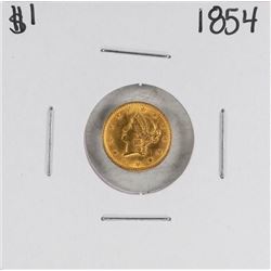 1854 $1 Liberty Head Gold Dollar Coin