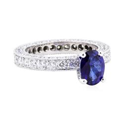 Platinum 3.08 ctw Sapphire and Diamond Ring