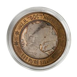 .999 Fine Silver J.H. Doc Holliday $10 Limited Edition Lawmen Series Gaming Token