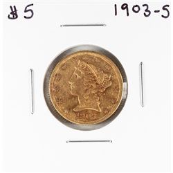 1903-S $5 Liberty Head Half Eagle Gold Coin