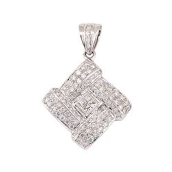 14KT White Gold 2.01 ctw Diamond Pendant
