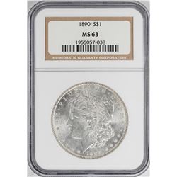 1890 $1 Morgan Silver Dollar Coin NGC MS63