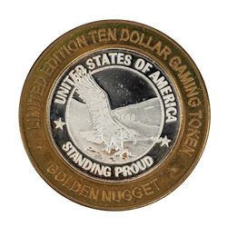 .999 Fine Silver Golden Nugget Las Vegas, Nevada $10 Limited Edition Gaming Token