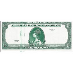 1929 Ten Unit American Bank Note Test Note As Made Ink Smear ERROR
