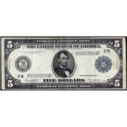 1914 $5 Federal Reserve Note New York