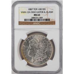 1887 VAM-12A $1 Morgan Silver Dollar Coin NGC MS63 DDO Gator & Clash Top 100