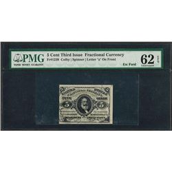 March 3, 1863 5 Cents Third Issue Fractional Currency Note Fr.1239 PMG Uncirculated 62EPQ