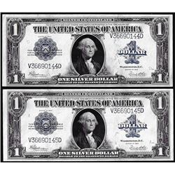 Lot of (2) Consecutive 1923 $1 Silver Certificate Notes