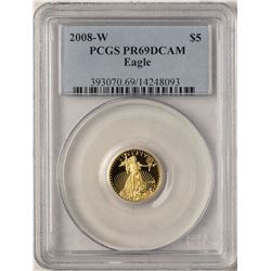2008-W $5 Proof American Gold Eagle Coin PCGS PR69DCAM