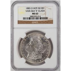 1883-O VAM-36A $1 Morgan Silver Dollar Coin NGC MS63 "E" Clash Hot-50