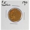 Image 1 : 1910-S $5 Indian Head Half Eagle Gold Coin