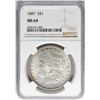 Image 1 : 1887 $1 Morgan Silver Dollar Coin NGC MS64 Nice Toning Reverse