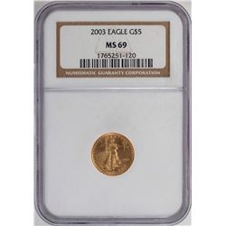 2003 $5 American Gold Eagle Coin NGC MS69
