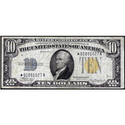 1934A $10 North Africa WWII Emergency Issue Silver Certificate STAR Note