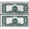 Image 2 : Lot of (2) Consecutive 1899 $1 Black Eagle Silver Certificate Notes