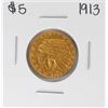 Image 1 : 1913 $5 Indian Head Half Eagle Gold Coin