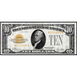 1928 $10 Gold Certificate Note