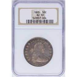 1803 Draped Bust Half Dollar Coin NGC AU50