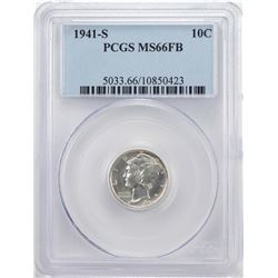 1941-S Mercury Dime Coin PCGS MS66FB