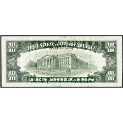 1985 $10 Federal Reserve Note Ink Smear ERROR on Reverse