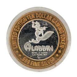 .999 Silver Aladdin Resort Casino Las Vegas, NV $10 Casino Limited Edition Gaming Token