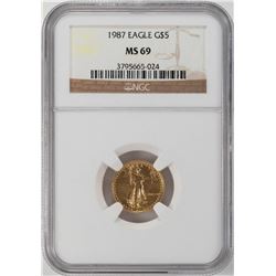 1987 $5 American Gold Eagle Coin NGC MS69