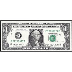 1993 $1 Federal Reserve Note Radar Serial Number