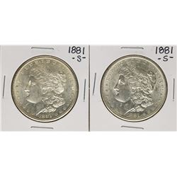Lot of (2) 1881-S $1 Morgan Silver Dollar Coins