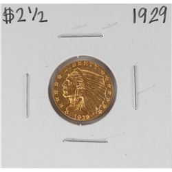 1929 $2 1/2 Indian Head Quarter Eagle Gold Coin