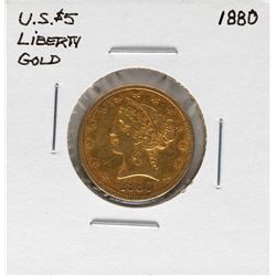 1880 $5 Liberty Head Half Eagle Gold Coin