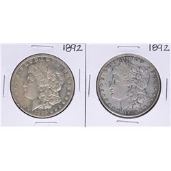Lot of (2) 1892 $1 Morgan Silver Dollar Coins