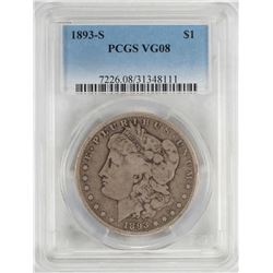 1893-S $1 Morgan Silver Dollar Coin PCGS VG08
