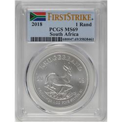 2018 South Africa Krugerrand Silver Coin PCGS MS69 First Issue