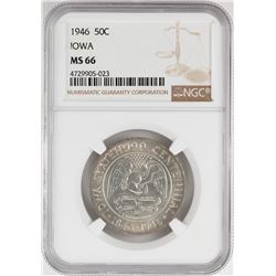 1946 Iowa Centennial Commemorative Half Dollar Coin NGC MS66