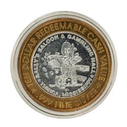 .999 Silver Ballys Saloon & Gambling Hall $10 Casino Gaming Token Limited Edition