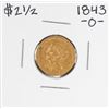 Image 1 : 1843-O $2 1/2 Liberty Head Quarter Eagle Gold Coin