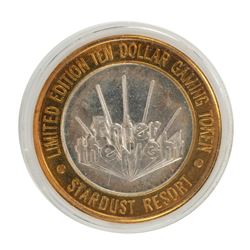 .999 Silver Stardust Resort Las Vegas $10 Casino Gaming Token Limited Edition